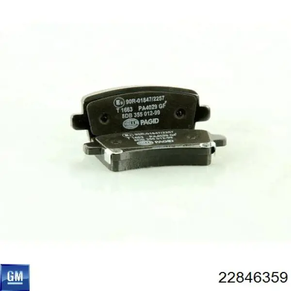 22846359 General Motors Колодки тормозные дисковые комплект