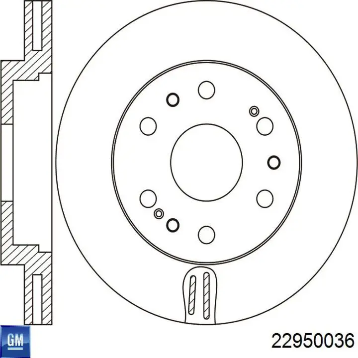 22950036 General Motors диск тормозной передний