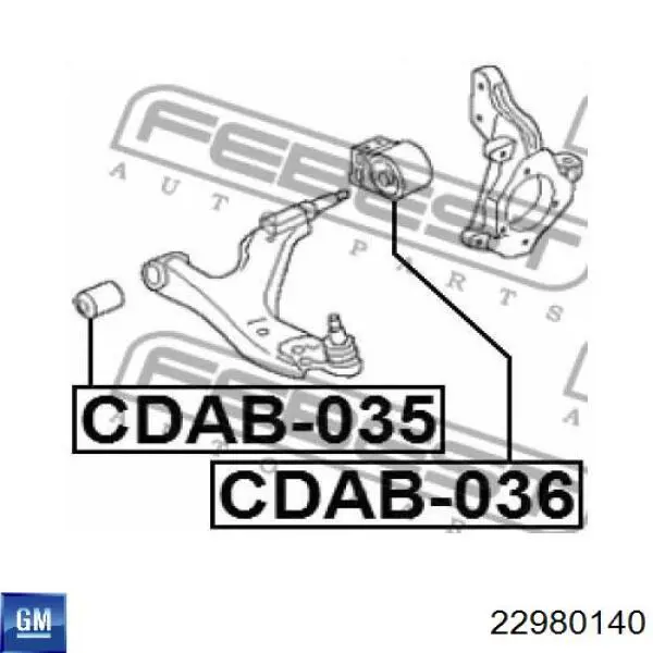 Купить 22980140 General Motors Сайлентблок нижний передней подвески