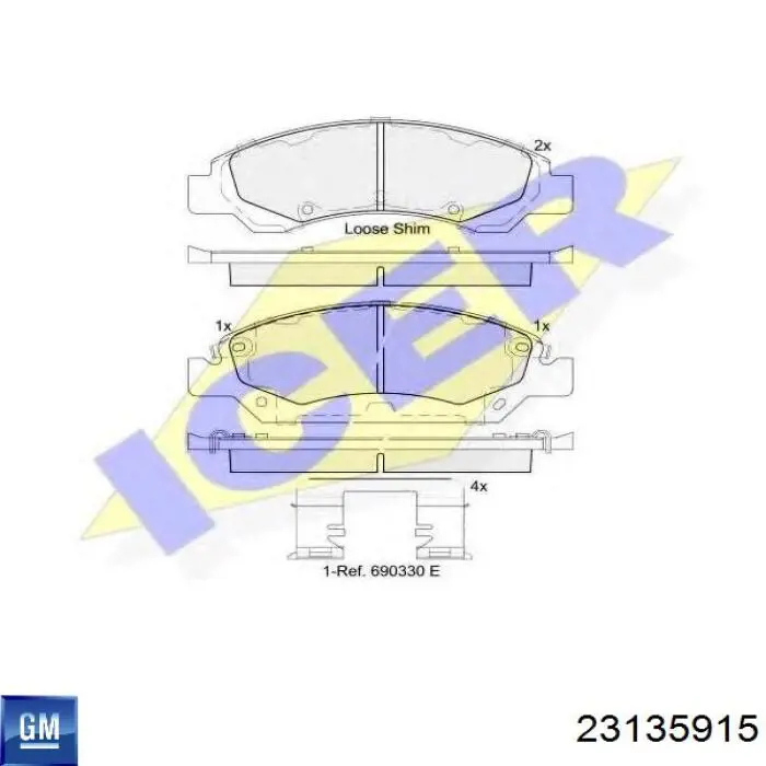 Колодки General Motors 23135915 цена, от 56.78 USD