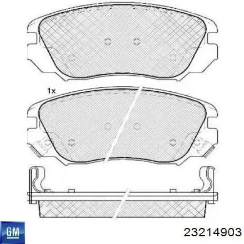 Передние тормозные колодки 23214903 General Motors