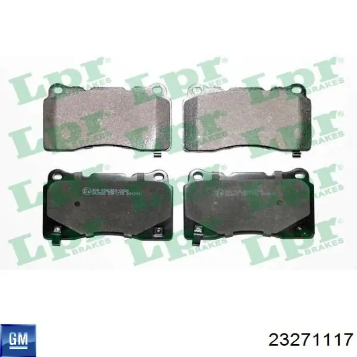 Передние тормозные колодки 23271117 General Motors