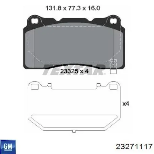 23271117 General Motors Колодки передние