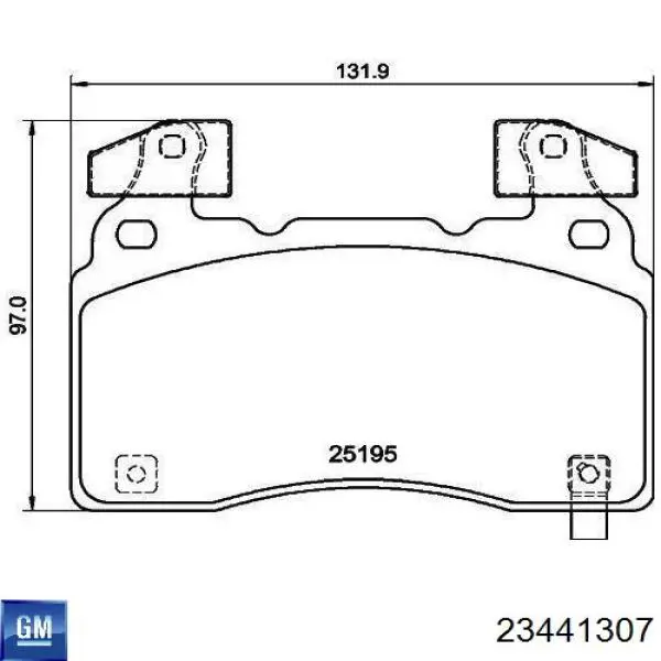 Передние тормозные колодки 23441307 General Motors