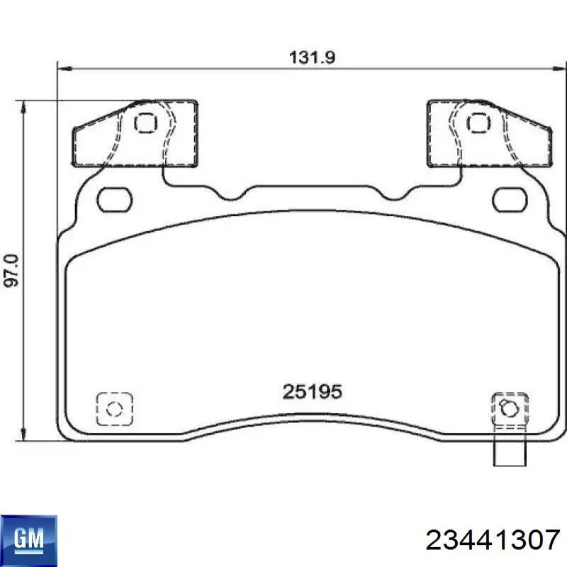 Передние тормозные колодки 23441307 General Motors