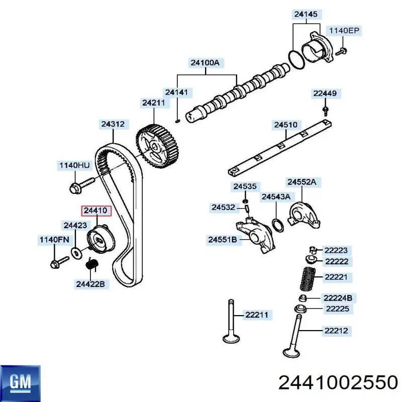 Натяжитель ремня ГРМ 2441002550 General Motors