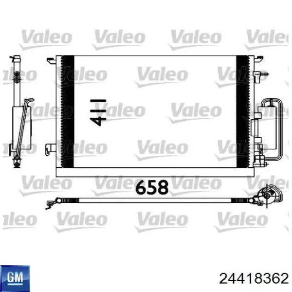 Радиатор кондиционера 24418362 General Motors