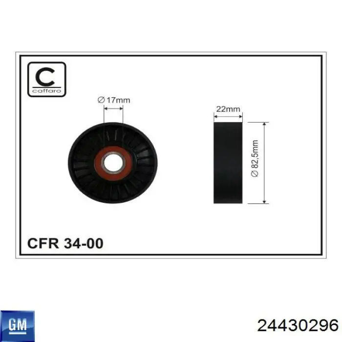 Tensor de correa, correa poli V 24430296 General Motors