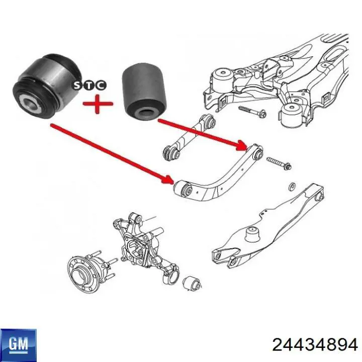 Купить 24434894 General Motors Сайлентблок верхнего рычага