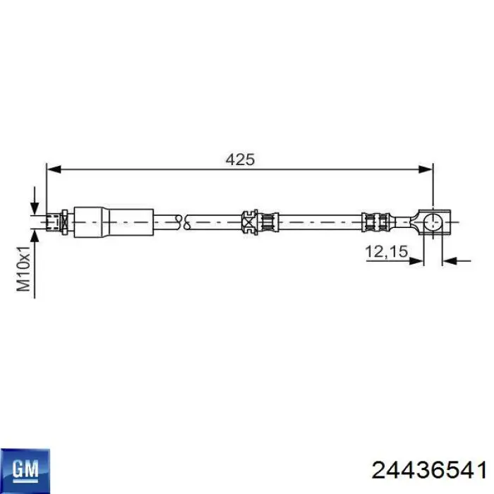 Шланг тормозной передний 24436541 General Motors