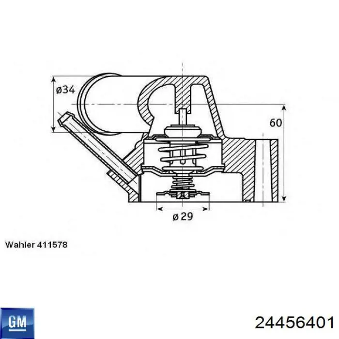 Корпус термостата 24456401 General Motors
