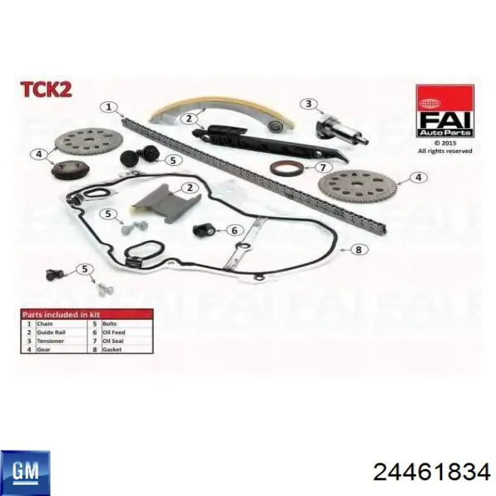 Cadeia do mecanismo de distribuição de gás General Motors 24461834