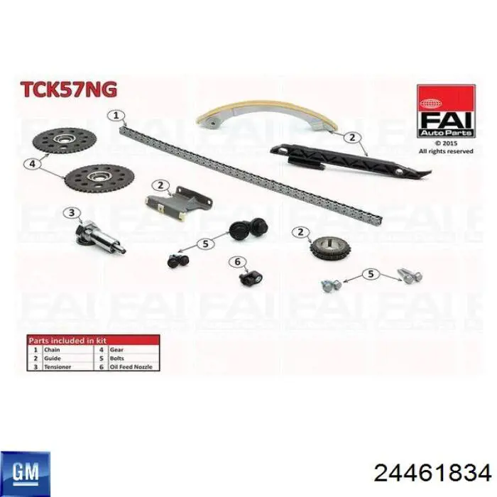 24461834 General Motors Cadeia do mecanismo de distribuição de gás