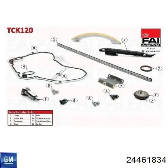 Cadeia do mecanismo de distribuição de gás 24461834 General Motors