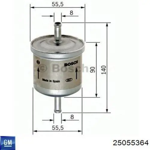 Купить 25055364 General Motors Фильтр-отстойник топлива грубой очистки