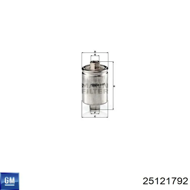 25121792 General Motors Фильтр топлива