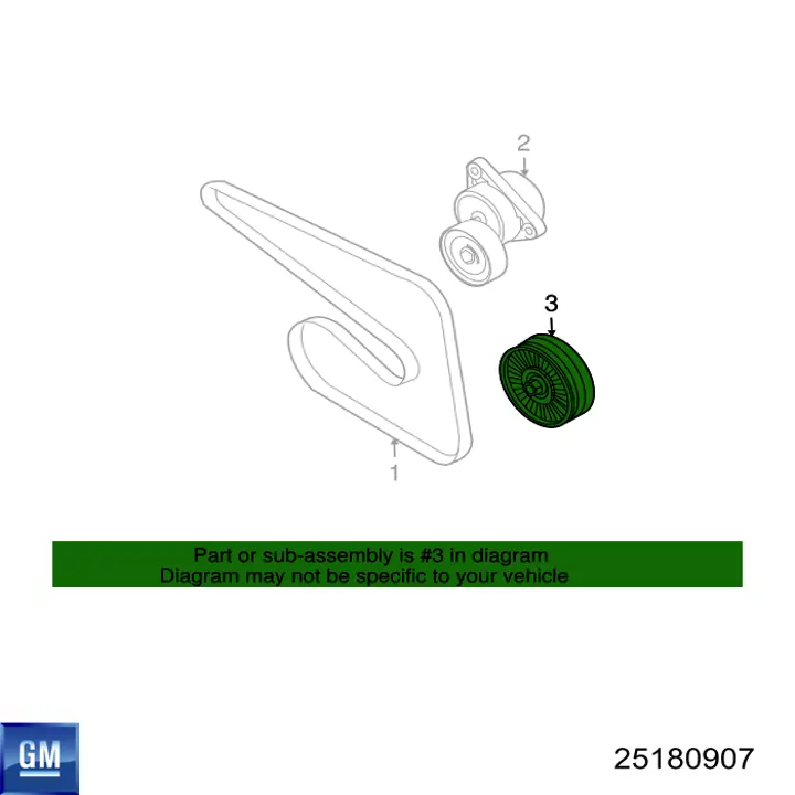 Ролик паразитный General Motors 25180907