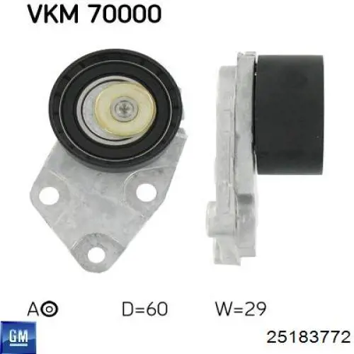 25183772 General Motors Rolo de reguladora de tensão da correia do mecanismo de distribuição de gás