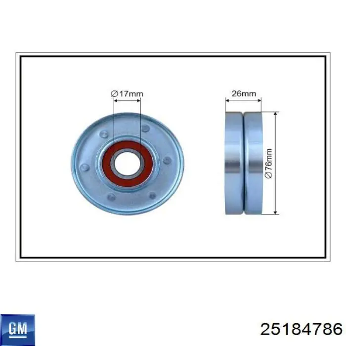 Tensor de correa, correa poli V 25184786 General Motors