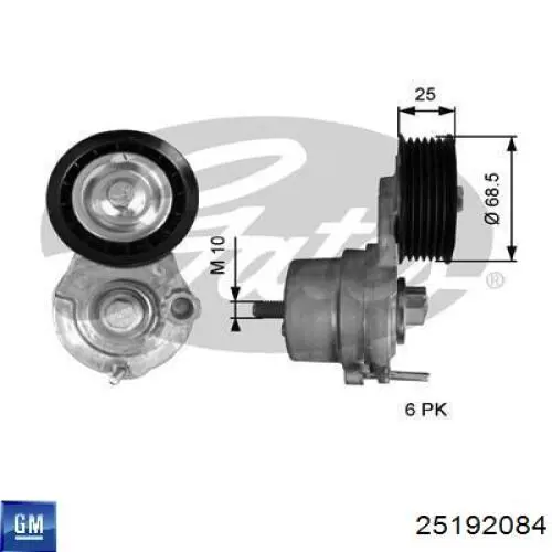 Роликовий модуль натяжителя ремня General Motors 25192084 цена, от 59.38 USD
