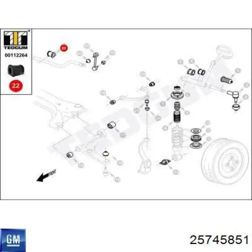 Втулка стабилизатора переднего внутренняя Ted-gum 112264 цена, от 9.45 USD
