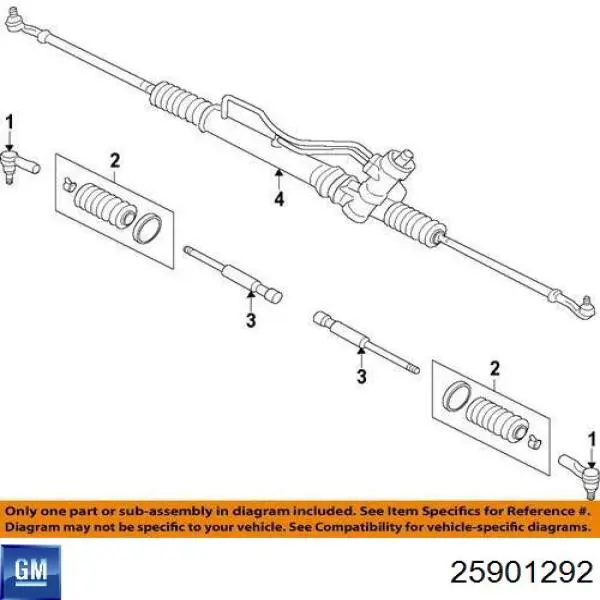 Рулевая тяга General Motors 25901292 цена, от 11.20 USD