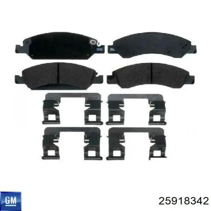 Передние тормозные колодки 25918342 General Motors