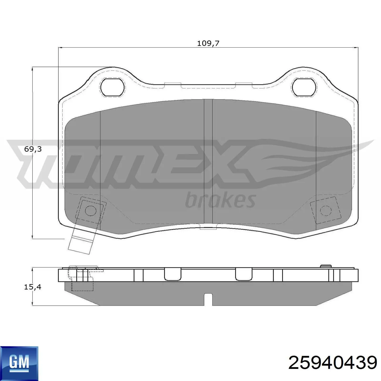 Купить 25940439 General Motors Колодки тормозные задние, дисковые