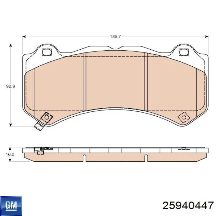 Pastillas de freno delanteras 25940447 General Motors