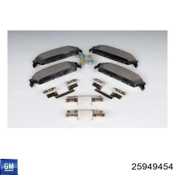 Задние тормозные колодки 25949454 General Motors