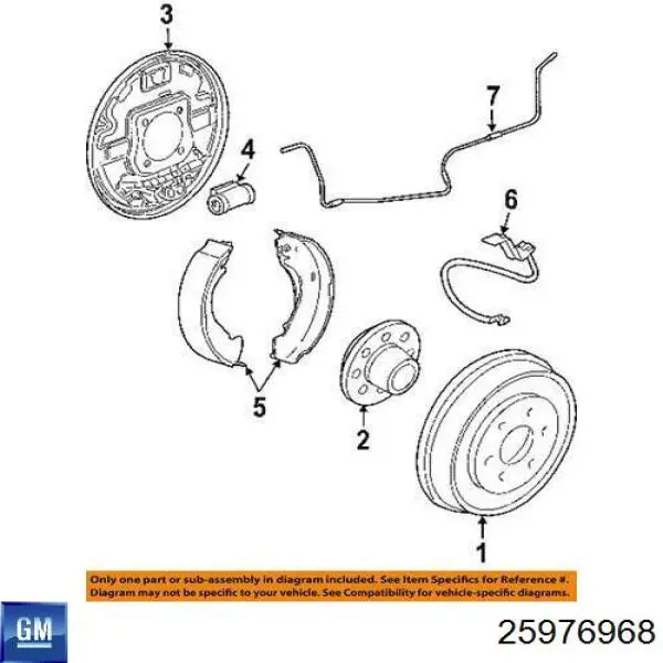 Передние тормозные колодки 25976968 General Motors