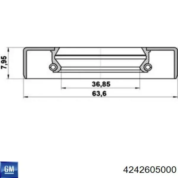 Сальник полуоси заднего моста внутренний 4242605000 General Motors