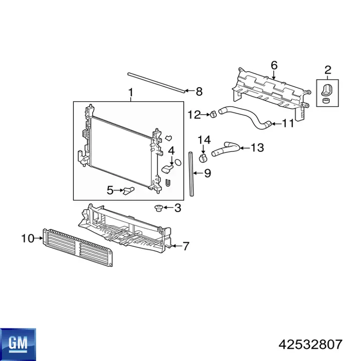 Воздуховод/дефлектор радиатора, верхний General Motors 42532807 цена, от 38.01 USD