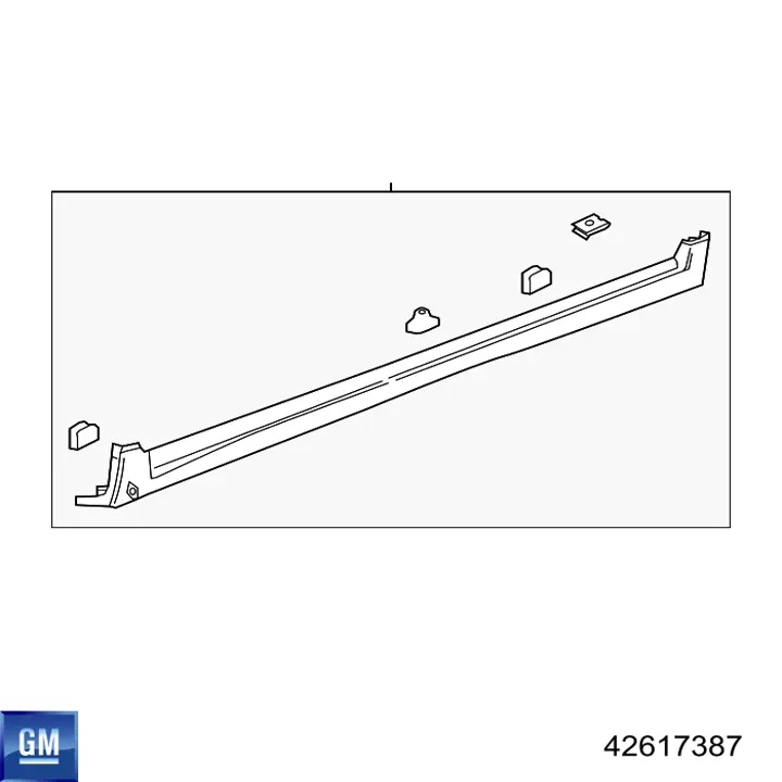 Накладка (молдинг) порога наружная правая 42617387 General Motors