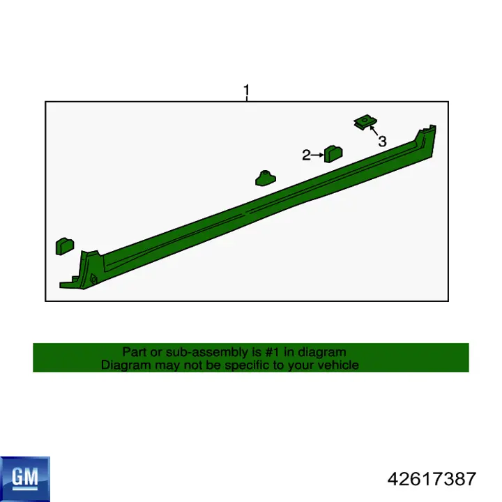 Накладка (молдинг) порога наружная правая General Motors 42574281 цена, от 40.29 USD