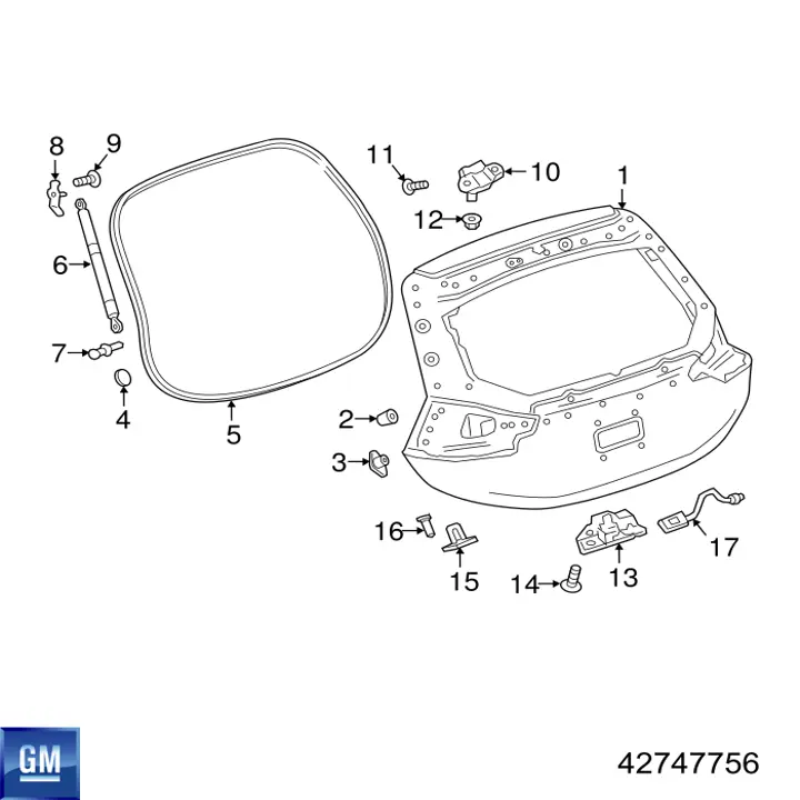 Дверь задняя (багажная 3/5-я (ляда) 42747756 General Motors