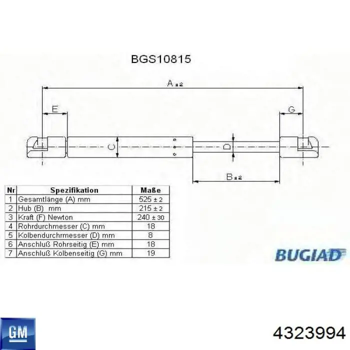 Амортизатор капота газовый Starline 3722802 цена, от 5.95 USD