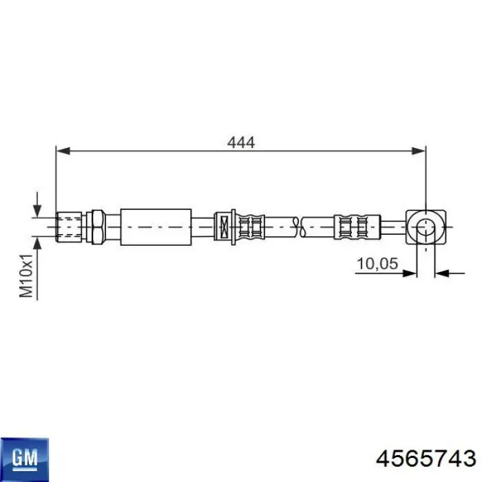 Шланг тормозной передний 4565743 General Motors