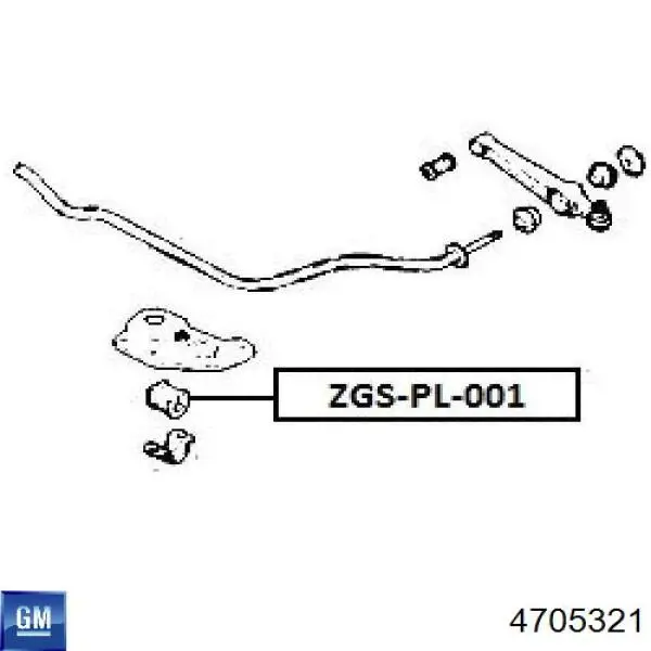 4705321 General Motors bucha de estabilizador dianteiro