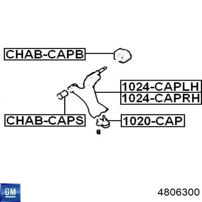 Рычаг передней подвески нижний левый 4806300 General Motors