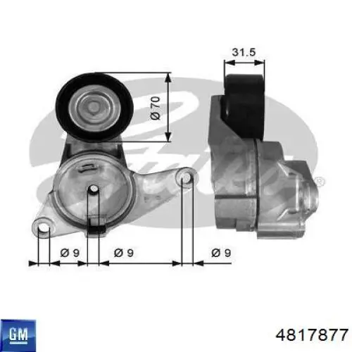 Роликовий модуль натяжителя ремня General Motors 4817877 цена, от 40.51 USD