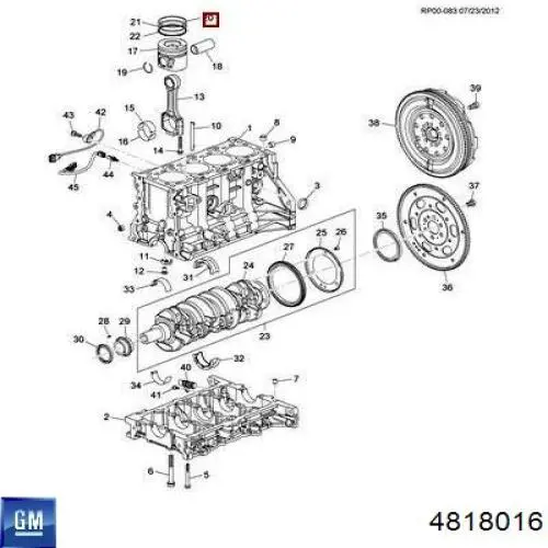 Поршневые кольца, стандартные Opel 4818016 цена, от 182.75 USD