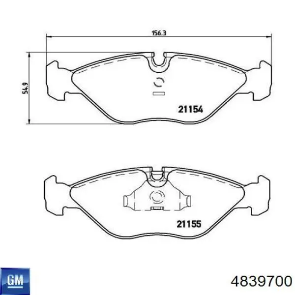Колодки General Motors 4839700
