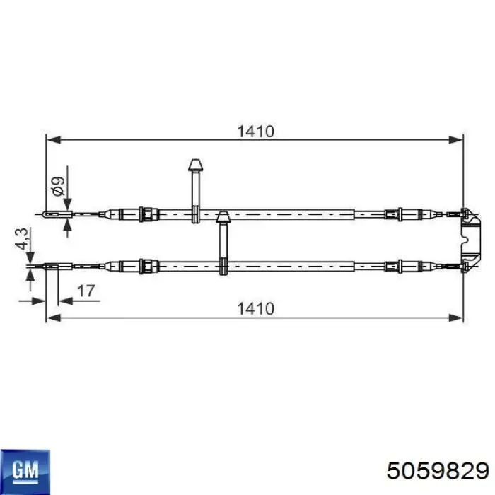 Задний трос ручника 5059829 General Motors