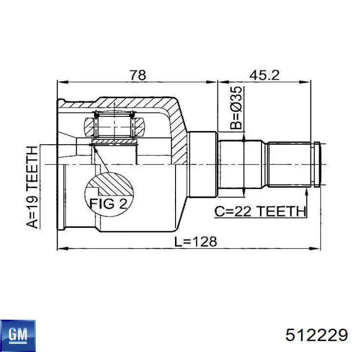 Купить 512229 General Motors ШРУС внутренний