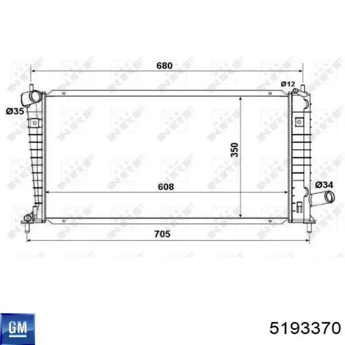 Купить 5193370 General Motors Радиатор водяной