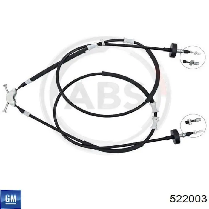 522003 General Motors Трос ручного тормоза задний правый/левый