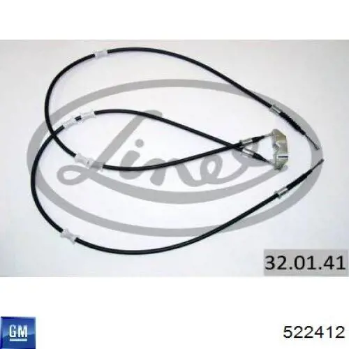 522412 General Motors Трос ручного тормоза задний правый/левый