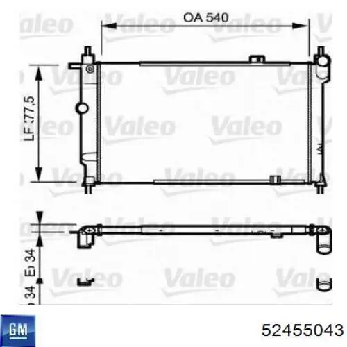 Радиатор 52455043 General Motors