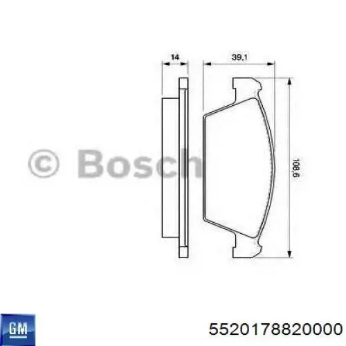 Pastillas de freno delanteras 5520178820000 General Motors